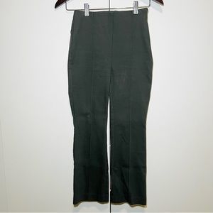 LOFT Pants Green Pintuck High Waist Side Zip Cotton Blend Straight Leg - 00